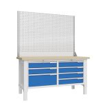 Верстак слесарный Верстакофф CTR 1602.L34.5-2, 2 тумбы, 3+4 ящика, с дв. экраном