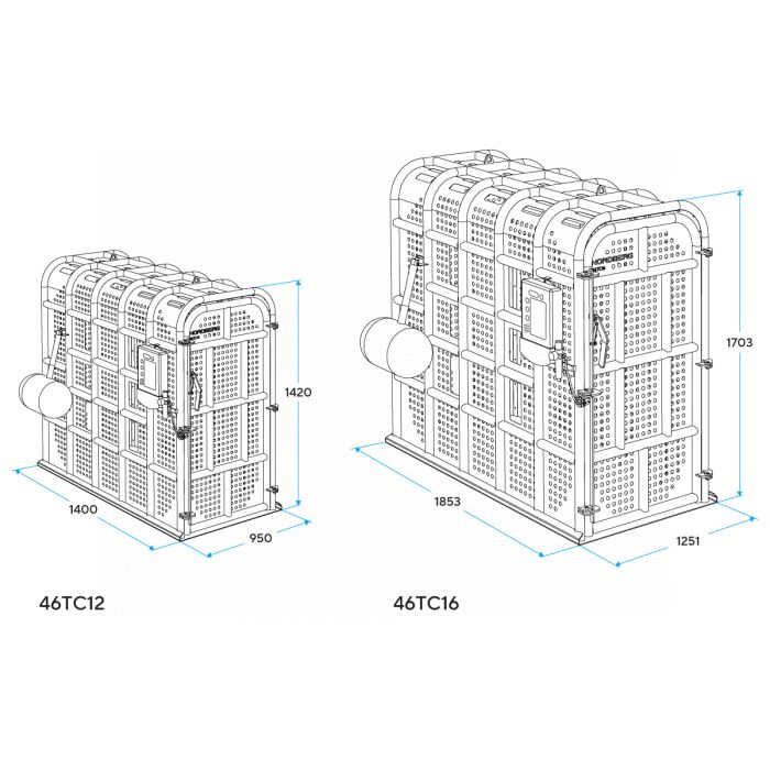 Клеть защитная для накачки грузовых колес и спецтехники Nordberg 46TC16, увеличенная