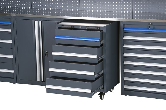 Верстак слесарный Nordberg TT116, в наборе мебели, с экраном, ящиками, тележкой