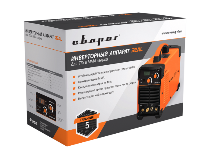 Сварочный аппарат инверторный Сварог REAL TIG 200 (W223), MMA&TIG, 220В