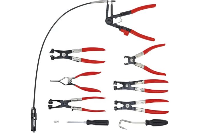 Набор щипцов для снятия и установки хомутов и шлангов Rockforce RF-909G3(17006), 9пр., в кейсе