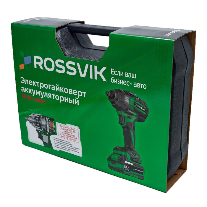 Гайковерт аккумуляторный ударный ROSSVIK RIW-1000/1, 1/2", 1000 Нм, в кейсе