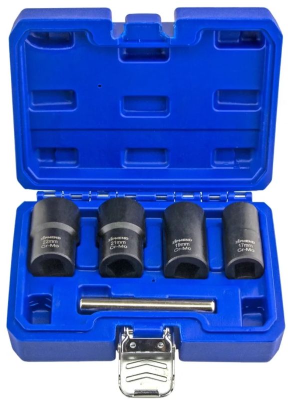 Набор головок экстракторов для поврежденных болтов и гаек ZIPMEND ZS-H042002, 17, 19, 21, 22мм, 1/2'', 5пр.