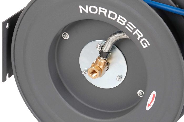 Шланг для раздачи сжатого воздуха NORDBERG HR1020RPVC, 10х15мм, на стальной катушке, 20м