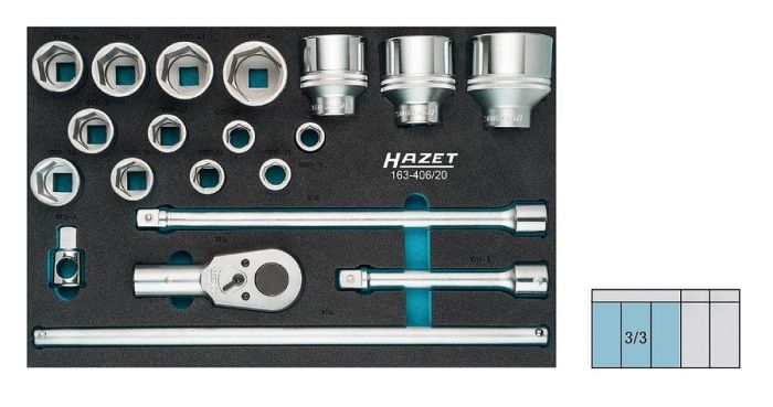 Набор торцевых головок Hazet 163-406/20