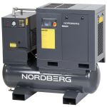 Винтовой компрессор Nordberg NCF10RD, прямой привод, 10 бар, IP23, 960л/мин, 7,5кВт, 300л, с ЧП и осушителем