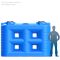 Емкость прямоугольная Polimer-Group SN 3000, 3000 литров, синяя