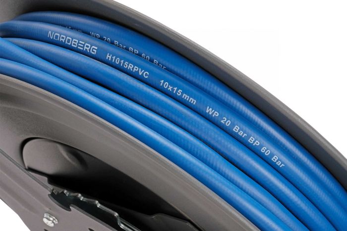 Шланг для раздачи сжатого воздуха NORDBERG HR1020RPVC, 10х15мм, на стальной катушке, 20м