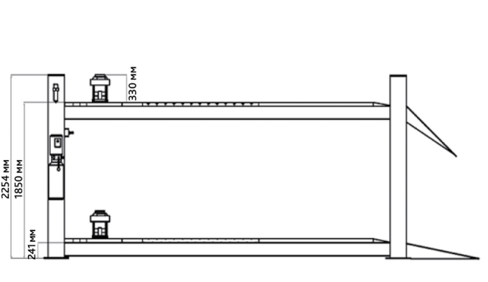 Подъемник четырехстоечный 5,5 тонны Станкоимпорт ПГ4-5.5 (М), электрогидравлический, для сход-развала, 380В