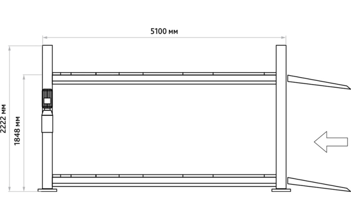 Подъемник четырехстоечный 4,5 тонны Станкоимпорт ПГ4-4.5 (М), электрогидравлический, для сход-развала, 220/380В