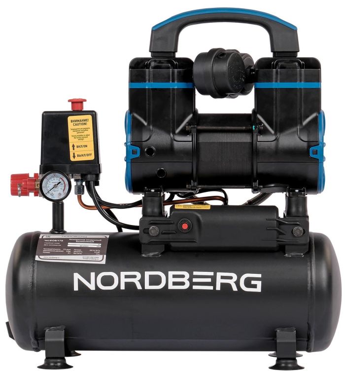 Поршневой компрессор NORDBERG NCEO8/170, ременной привод, безмасляный, 170 л/мин, 220В