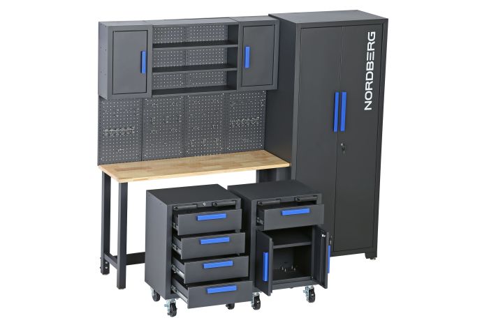 Набор мебели для мастерских Nordberg TT117, с экраном, ящиками, тележкой, шкафом