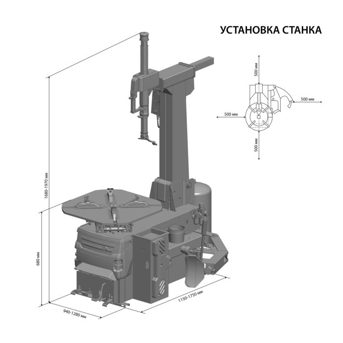 Шиномонтажный станок легковой Sivik КС-404А Про, автоматический, двухскоростной, 380В