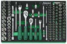 Трещотки с головками и аксессуарами Hans TTF-108, 1/4", 3/8", 108 предмета