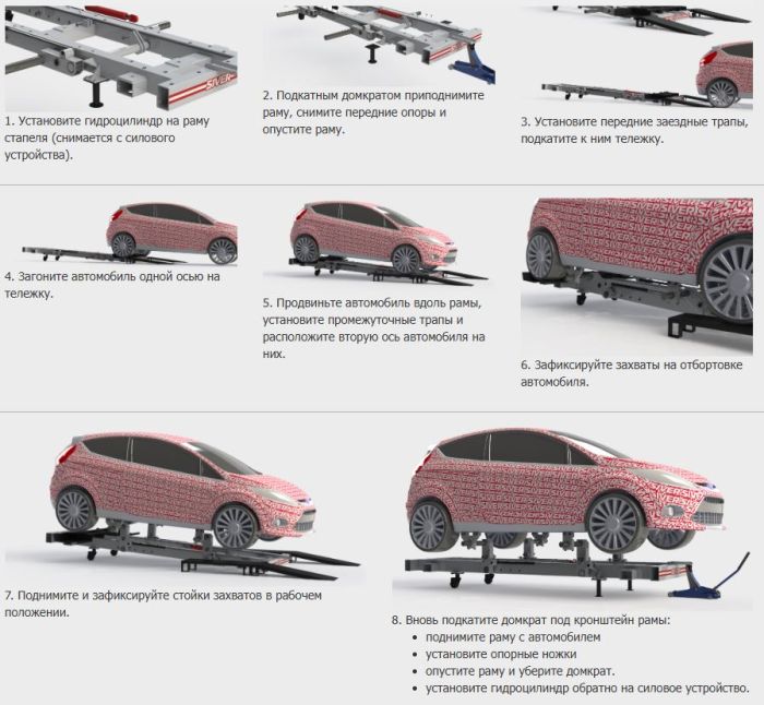 Стапель рамный передвижной 2000кг SIVER B-110 (Эксперт 2000), с одним подкатным устройством 10т