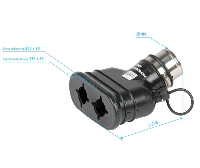Насадка резиновая овальная на шланг Nordberg AN100D, D=100 мм