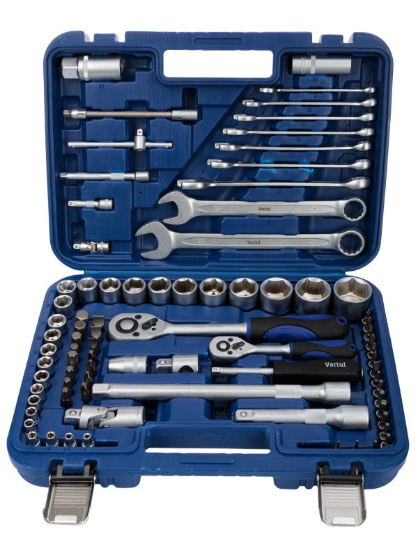 Набор инструментов Vertul VR082, 1/4″, 1/2″, 82пр.