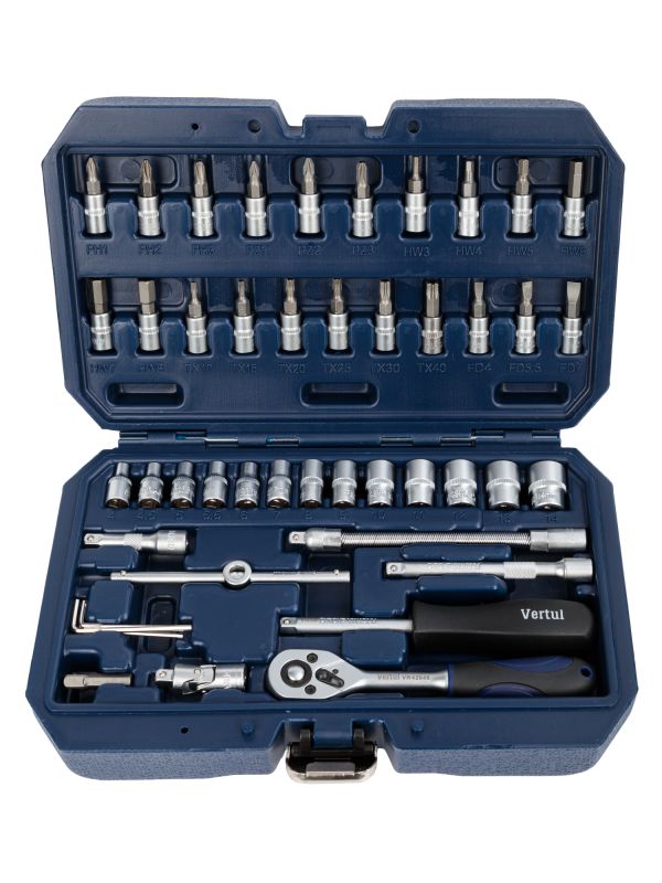 Набор инструментов Vertul VR42046, 1/4",  46пр.