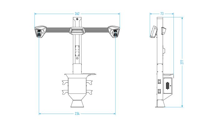 Стенд сход развала 3D четырёхкамерный NORDBERG C804 (7015) серый
