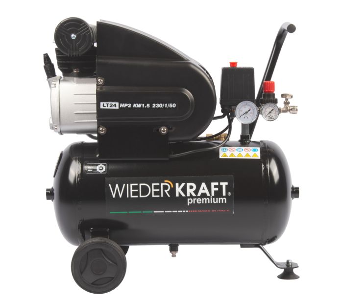 Поршневой компрессор Wiederkraft WDK-90225, прямой привод, 225 л/мин, 220В
