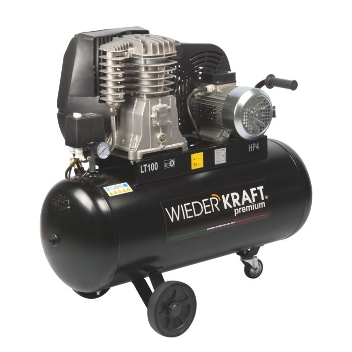 Поршневой компрессор Wiederkraft WDK-91054, ременной привод, 541 л/мин, 380В