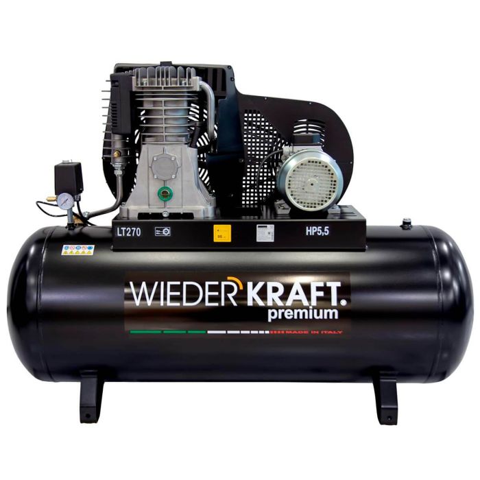Поршневой компрессор Wiederkraft WDK-92765, ременной привод, 656 л/мин, 380В
