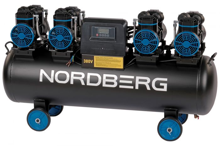Поршневой компрессор NORDBERG NCEO120/1000, ременной привод, безмасляный, 1000 л/мин, 380В