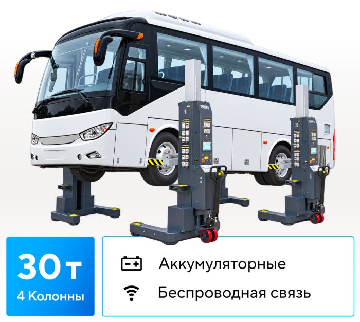 Подкатной подъёмник электрогидравлический 30тонн (4х7,5т) Nordberg N975_4(G), аккумуляторный