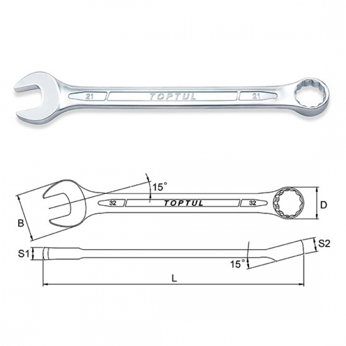 Ключ комбинированный 34 мм TOPTUL AAEB3434
