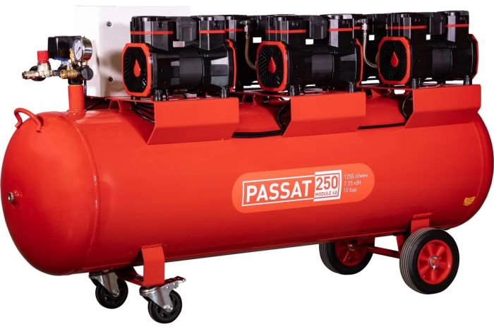 Поршневой компрессор Aurora PASSAT-250/1250 MODULE 4G, коаксиальный привод, безмасляный, 1250 л/мин, 380В