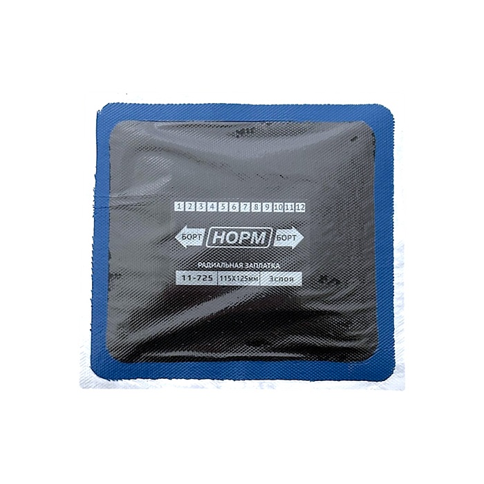 Заплаты (латки) радиальные НОРМ 11-725 (R25), 115×125мм, 3 сл., 10 шт.