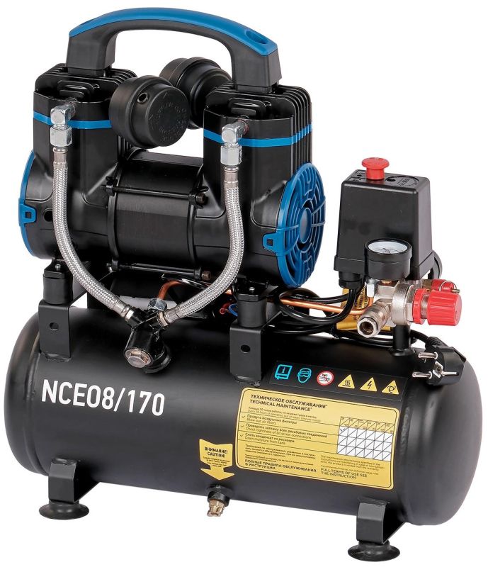 Поршневой компрессор NORDBERG NCEO8/170, ременной привод, безмасляный, 170 л/мин, 220В