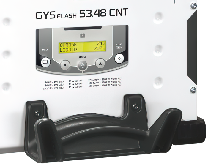 Зарядное устройство вертикальное GYS Gysflash 53.48 CNT FV, 50А, инверторное