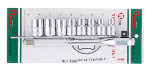 Набор головок 6-гранных Hans 46134, 1/2", 8-19мм, с трещоткой, 7 пр.