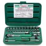 Набор головок с инструментом 6-гранных Hans 2633MBG, 1/4", 4-12мм, 33 пр.