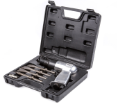 Пневмозубило KraftWell KRWAH-T, в кейсе с насадками