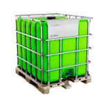 Еврокуб на деревянном поддоне зелёный, 1000л, в обрешётке