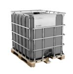 Еврокуб на деревянном поддоне серый, 1000л, в обрешётке