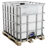 Еврокуб на деревянном поддоне белый/неокрашенный, 1000л, в обрешётке