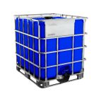 Еврокуб на металлическом поддоне синий, 1000л, в обрешётке