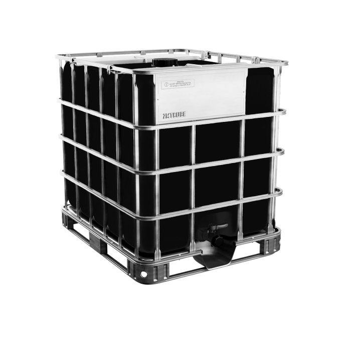 Еврокуб на металлическом поддоне чёрный, 1000л, в обрешётке