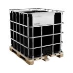 Еврокуб на деревянном поддоне чёрный, 1000л, в обрешётке