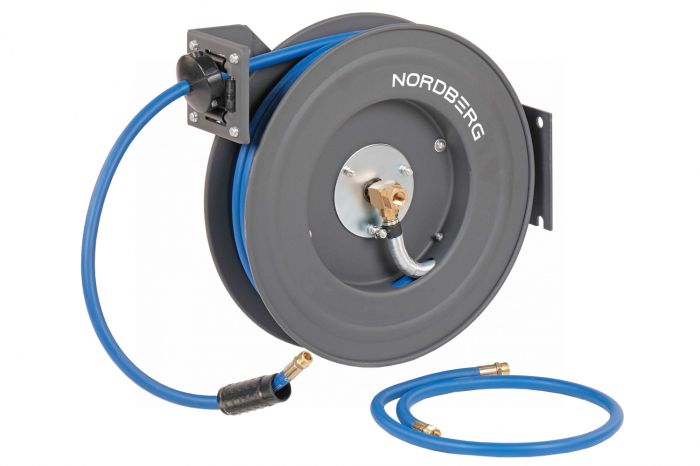 Шланг для раздачи сжатого воздуха NORDBERG HR1020RPVC, 10х15мм, на стальной катушке, 20м