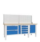 Верстак слесарный Верстакофф CTR 2202.S7L26.24-1, 3 тумбы,2+4 ящиков, дверца, экран