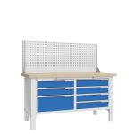 Верстак слесарный Верстакофф CTR 1602.L34.5-1, 2 тумбы, 3+4 ящика, экран