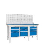 Верстак слесарный Верстакофф CTR 1832.S333.13-1, 3 тумбы, 3+3+3 ящика, экран