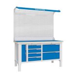 Верстак слесарный Верстакофф CTR 1632.L26.5-2F, 2 тумбы, 4+2 ящика, дверца, с дв. экраном, подсветка